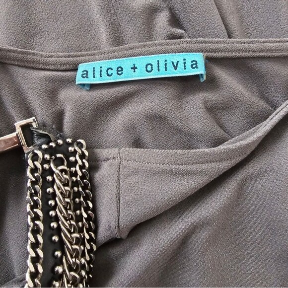 Alice+Olivia Embellished Cutout Shoulder Dress | Gray | Small | EUC - Picture 13 of 16